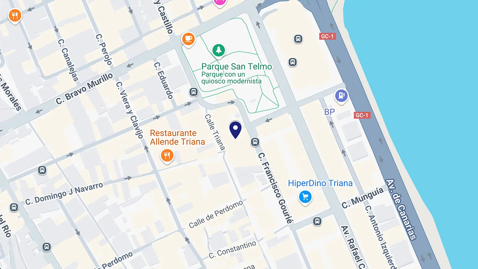 Mapa de ubicación de las oficinas centrales del Grupo Pérez Moreno